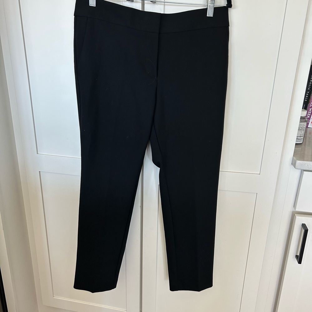 Black straight leg slightly cropped dress pants